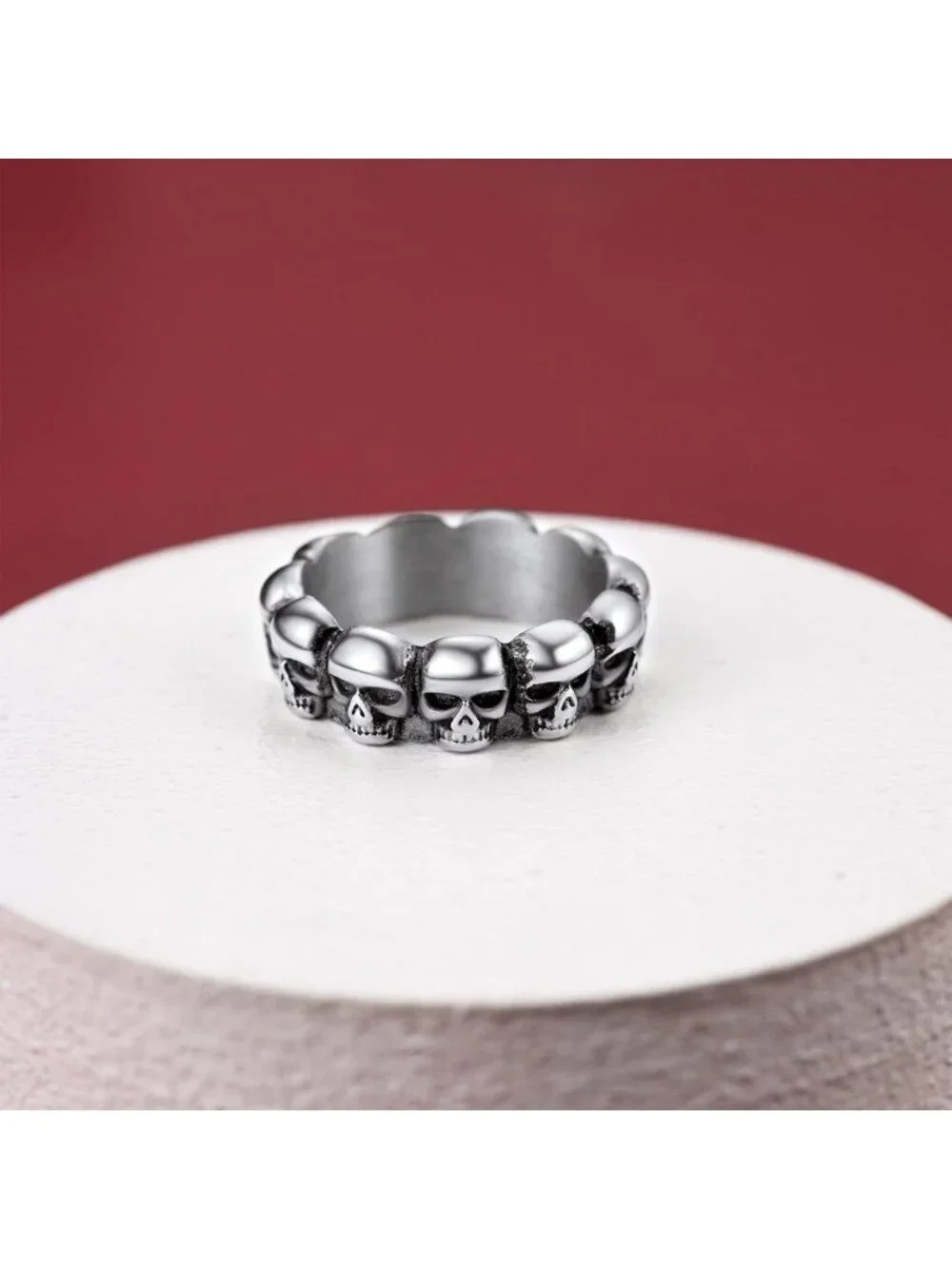 Gothic Skull Ring for Men - Stainless Steel Biker Band, Punk Jewelry, Gift Boxed